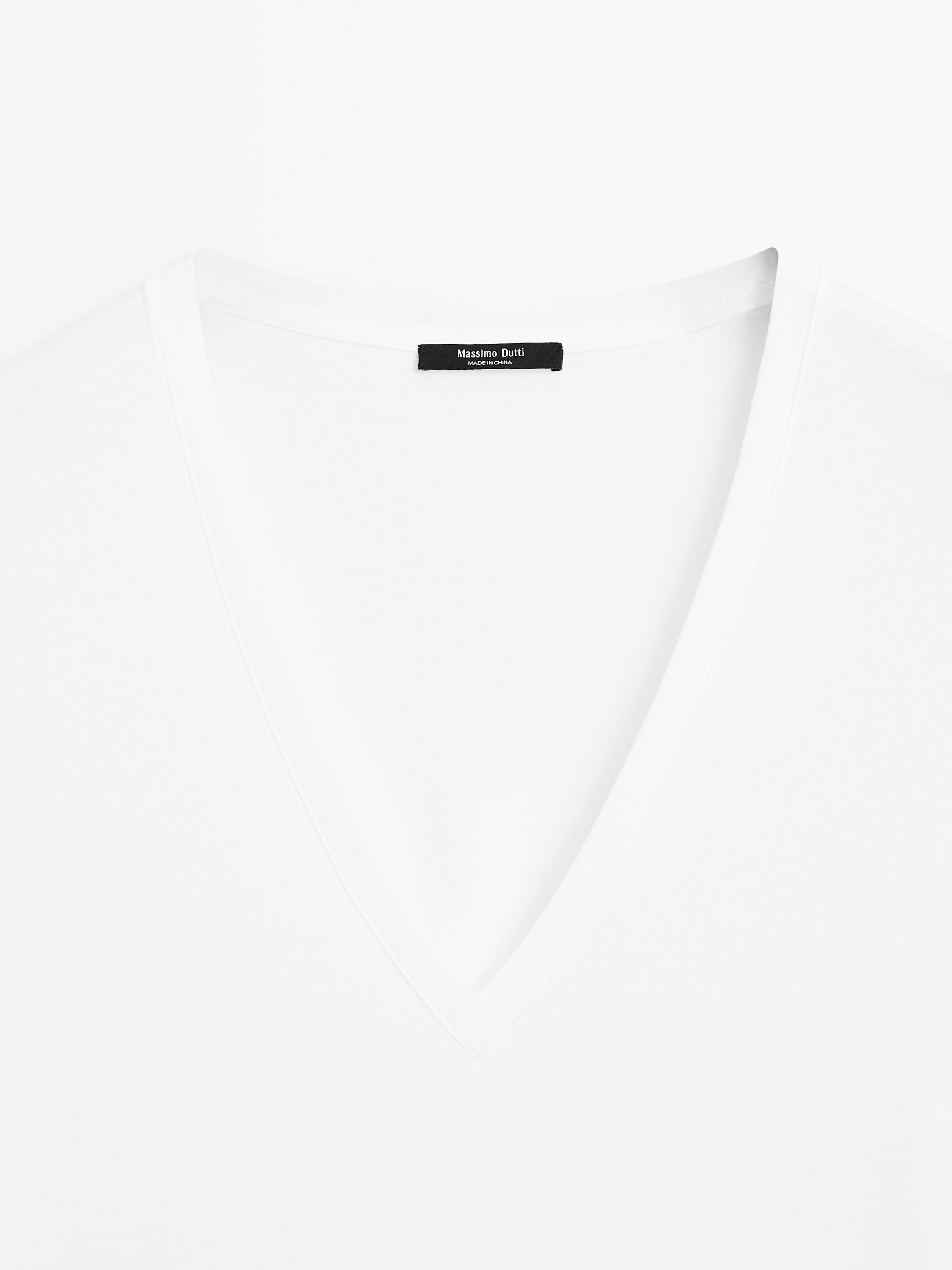 T-shirt 100 % coton à col en V